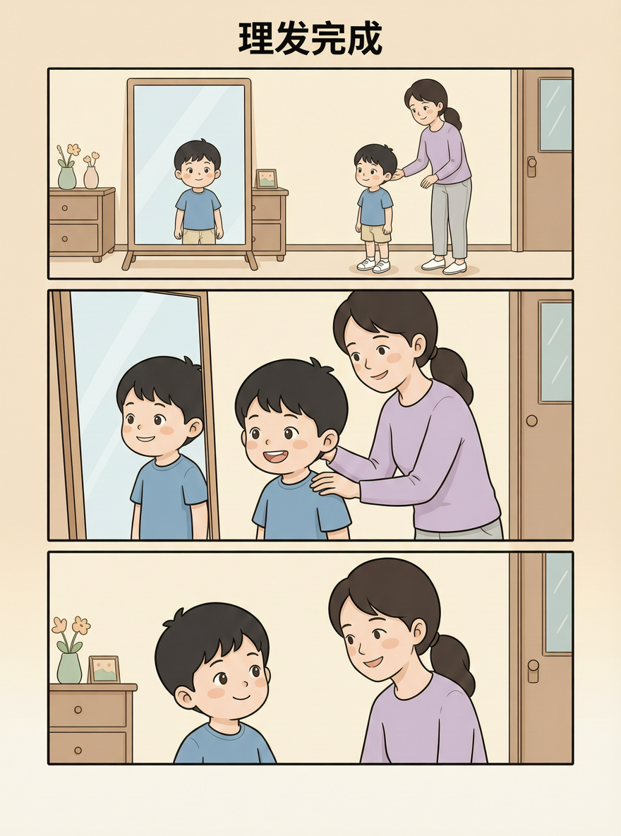 第四页：理发完成